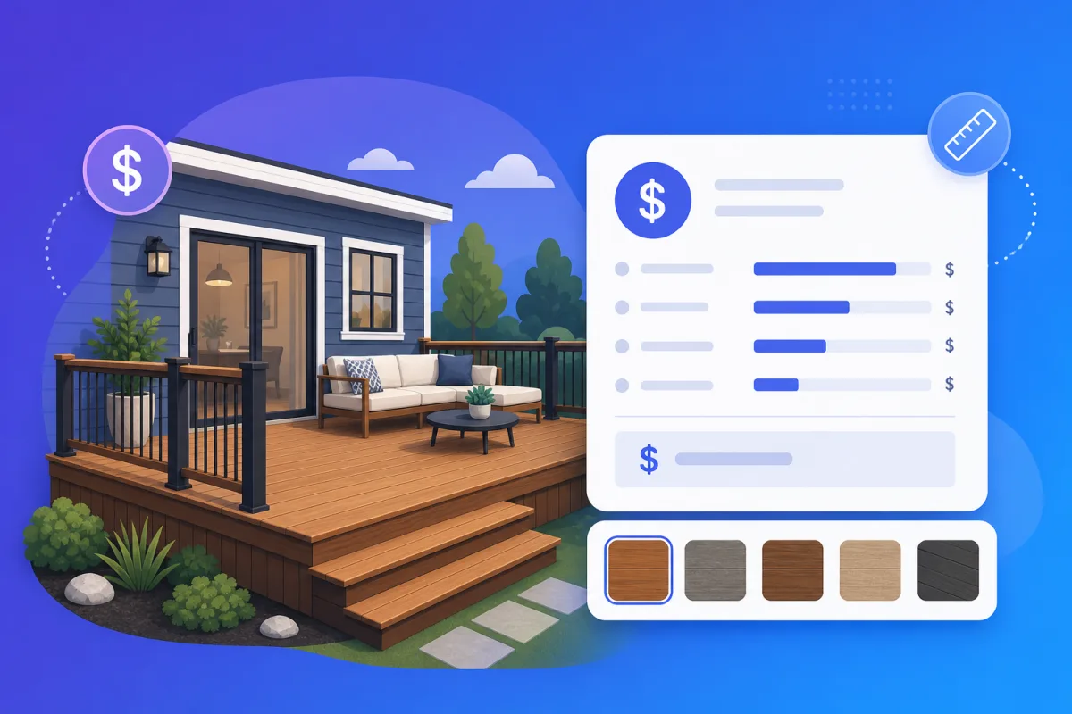 Deck cost calculator comparing material options and total build cost