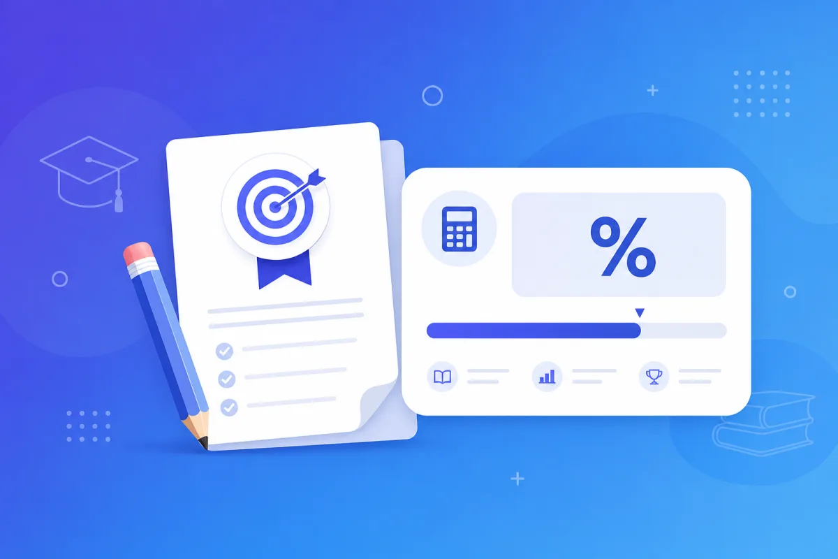 Final grade calculator showing the exam score needed to hit a target grade