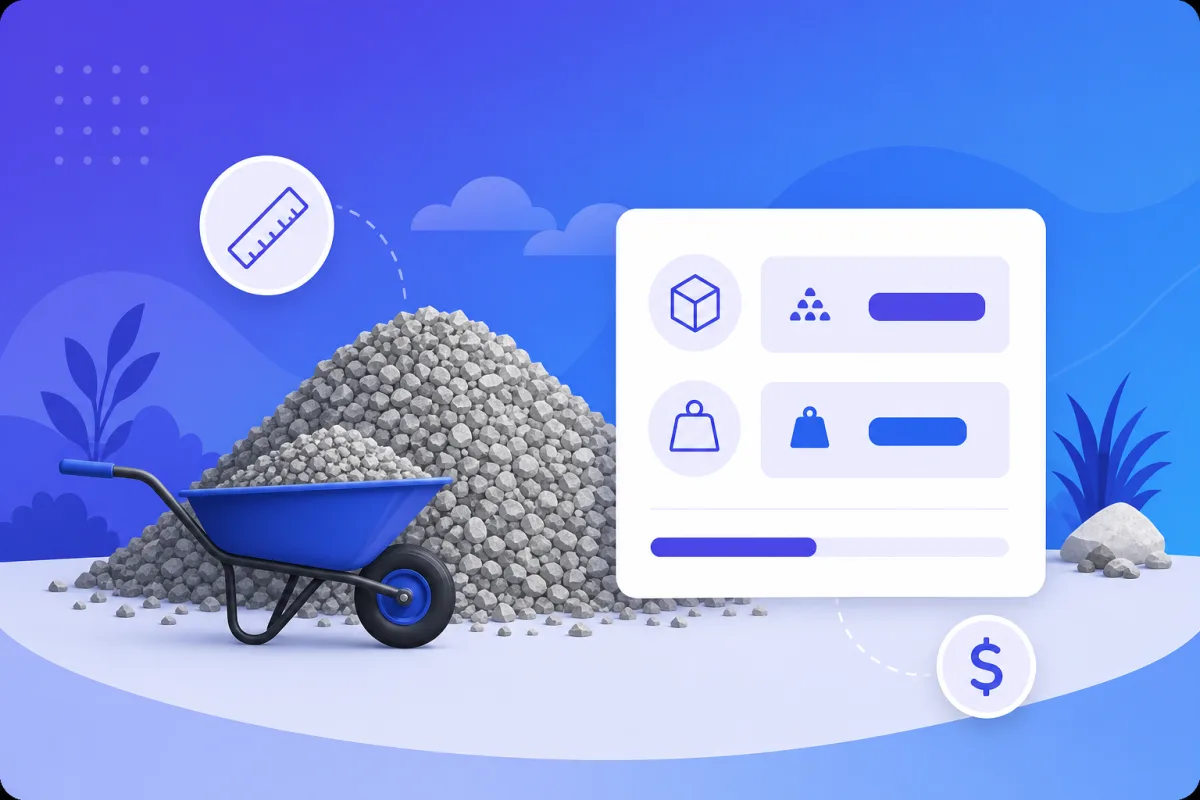 Gravel calculator showing cubic yards and tons of gravel needed